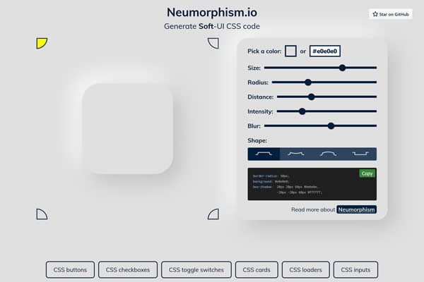 Neumorphism.io Tiny CSS Tools for Web Designers
