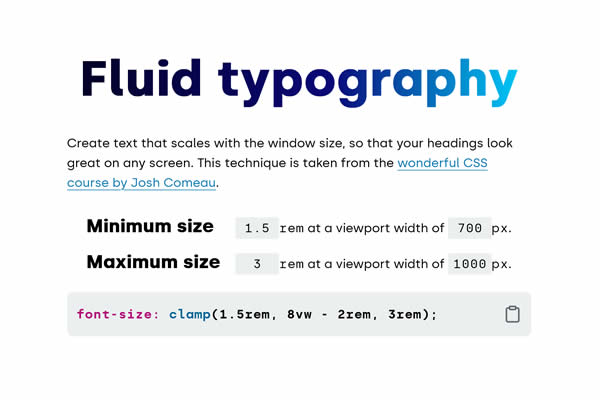 Fluid Typography Tiny CSS Tools for Web Designers