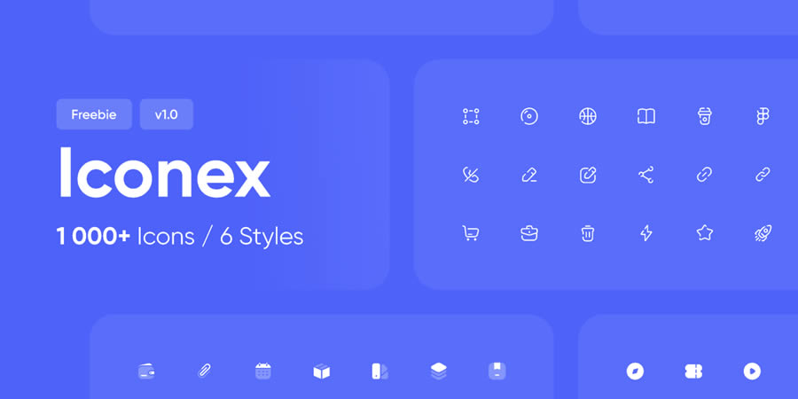 مجموعه آیکون رایگان UI طراحی وب Iconex