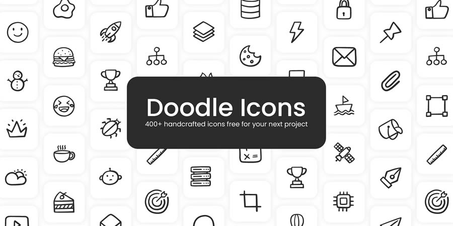 نمادهای Doodle Design Web Design UI رایگان