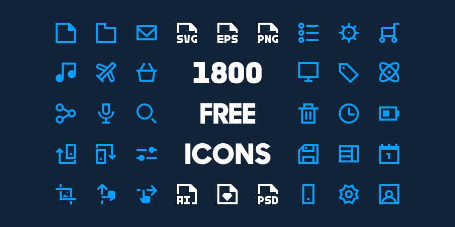 1800 Free Minimal Icon Pack