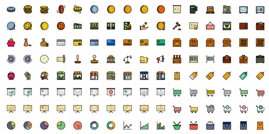 170 Retro Business icons