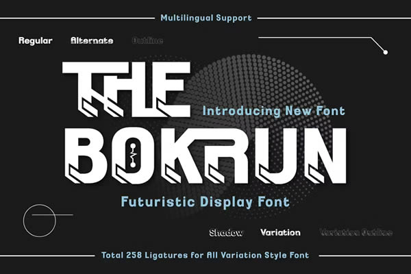 The Bokrun Futuristic Display Font