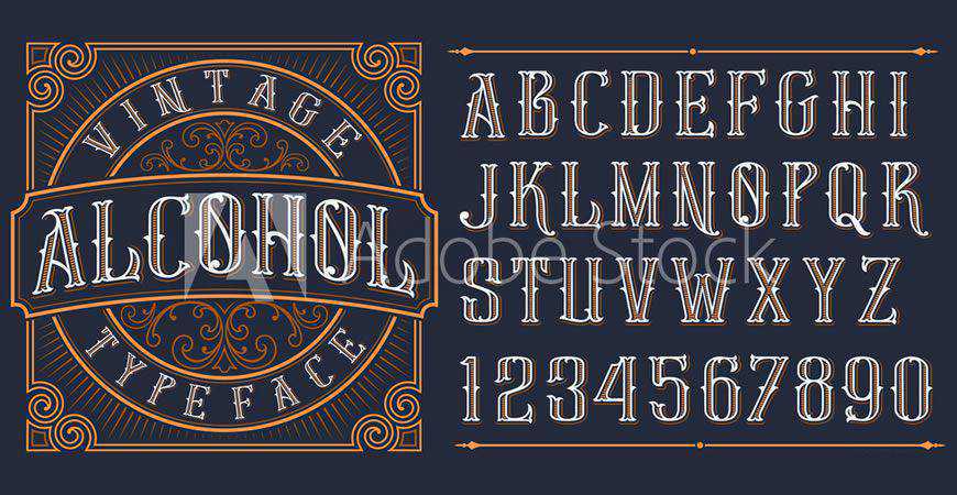 Vintage Decorative logo font typeface logotype