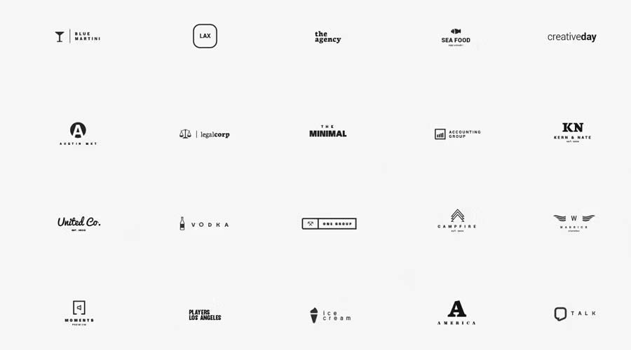 100 minimal ai illustrator psd photoshop logo template brand collection pack