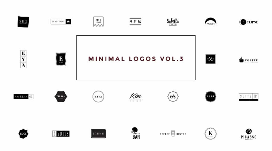 50 minimal ai illustrator psd photoshop logo template brand collection pack