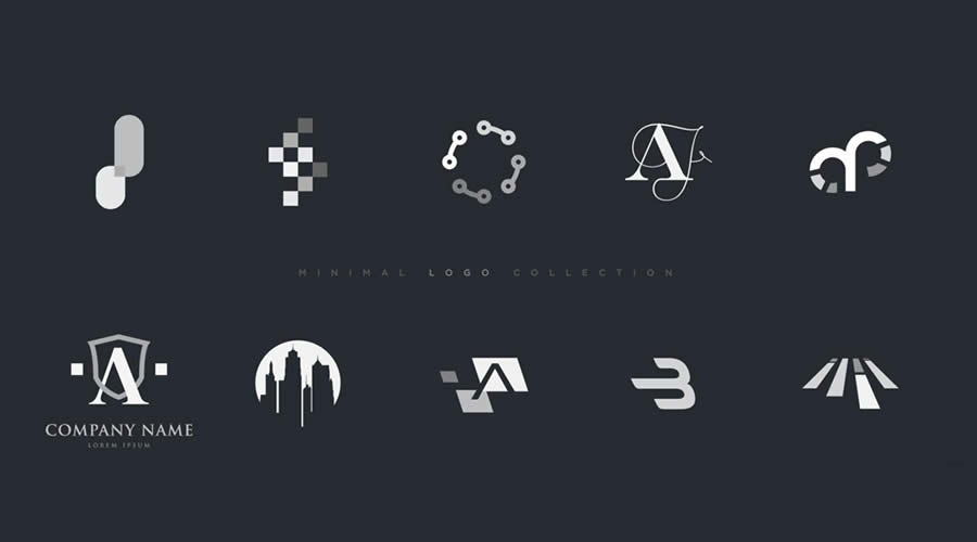 Modern Minimal EPS SVG Illustrator Logo Template Brand Collection Pack