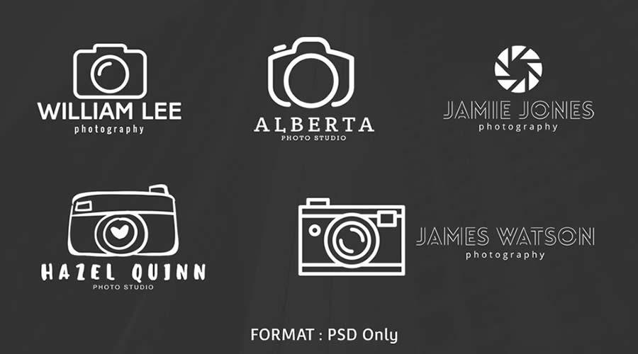 photographers photoshop PSD Logo Template Brand Collection Pack