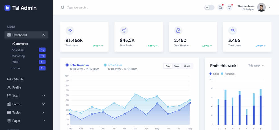 TailAdmin Dashboard Template Tailwind CSS