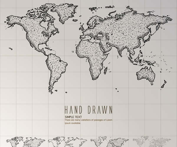 Hand-Drawn World Map Illustration Free to Download