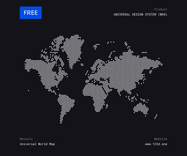 Universal Dotted World Map Template Free to Download