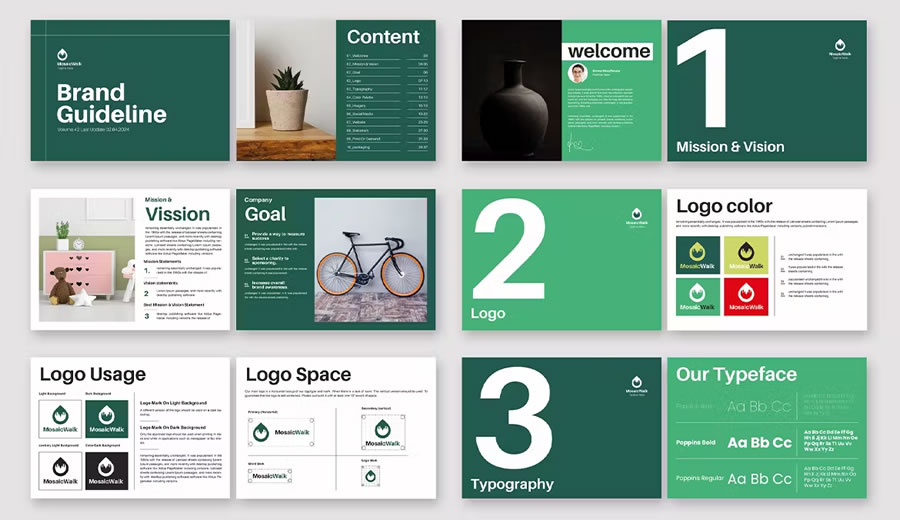 Bold Brand Guideline Template for InDesign