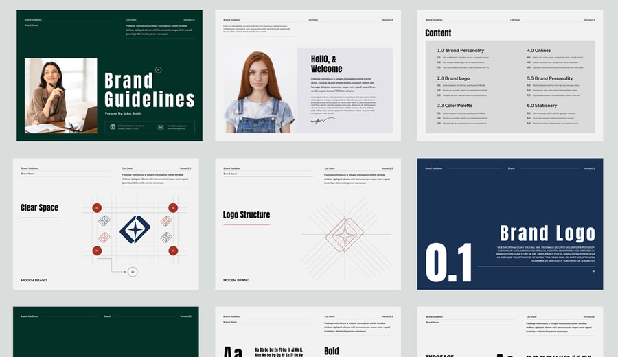 Brand Guidelines Visual Identity Free Template for InDesign