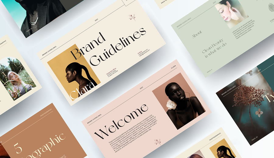 Clara Free Brand Guidelines Template for InDesign