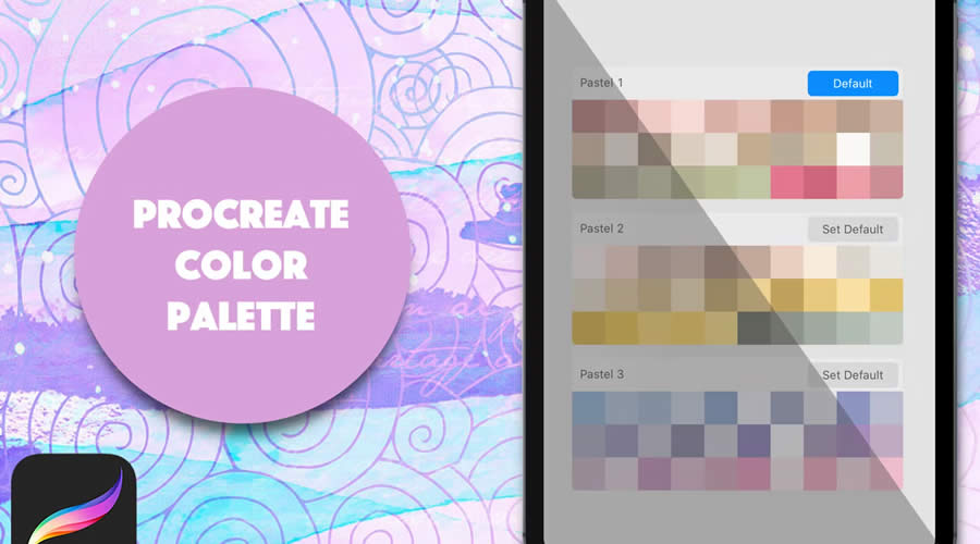 Light Pastel Procreate Color Palette & Swatches Free