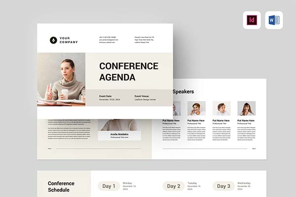 Conference Agenda InDesign Template