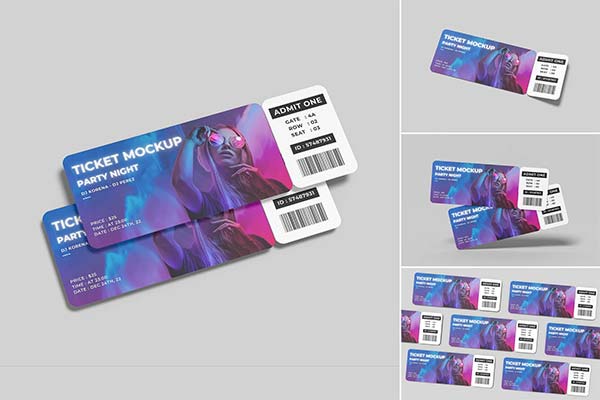 Ticket Mockup Photoshop Template