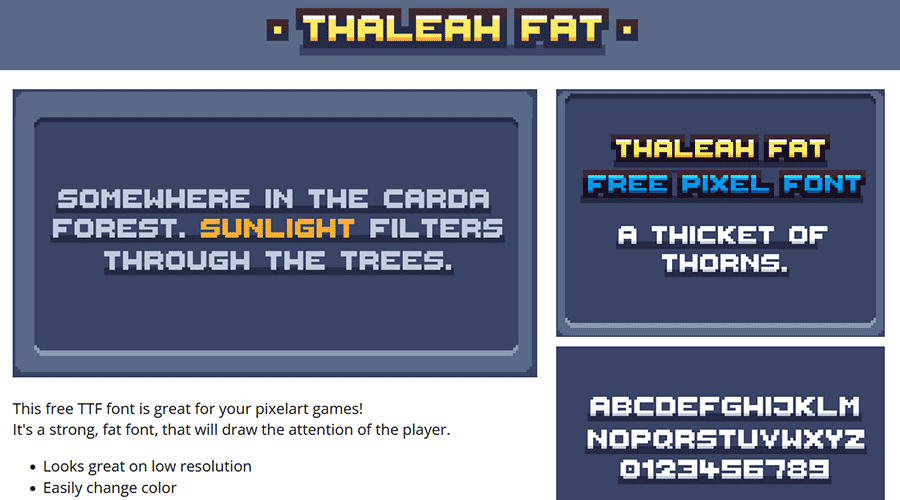 Thaleah Fat font