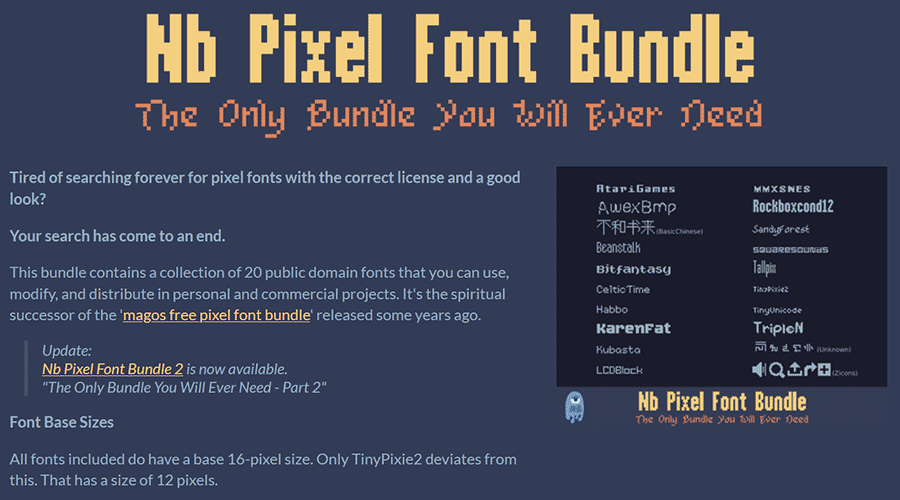 Nb Pixel Font Bundle