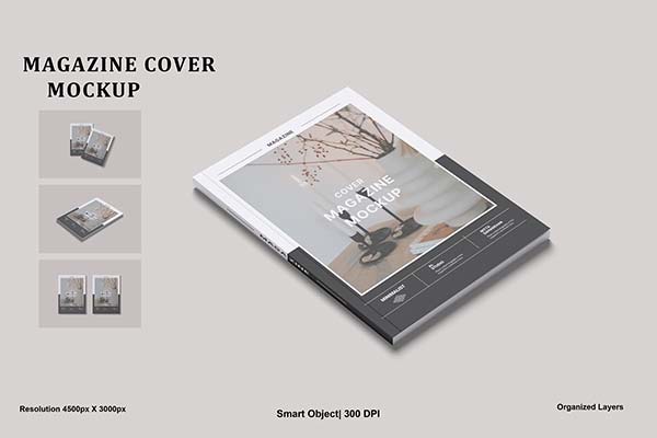 Magazine Cover Mockup Photoshop Template