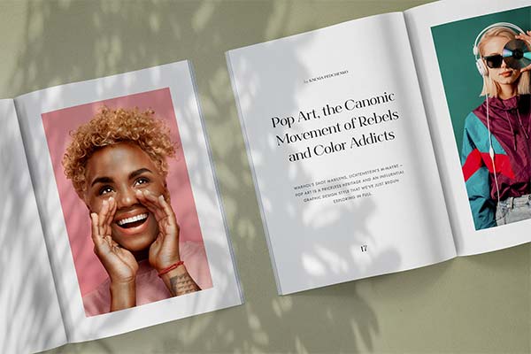 Magazine Spread Mockup Scene Photoshop Template