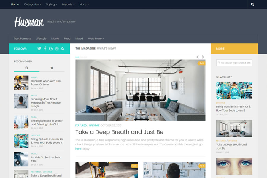 Hueman free wordpress theme wp responsive magazine news blog