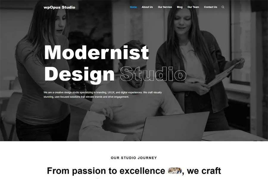 wpOpus Studio WordPress Theme