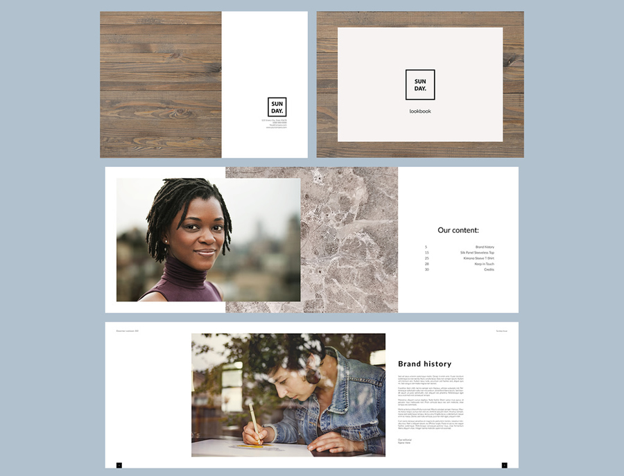 Sunday Lookbook Layout Free InDesign Template