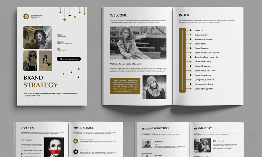 Brand Strategy Product Catalog Template Adobe InDesign Free to Download