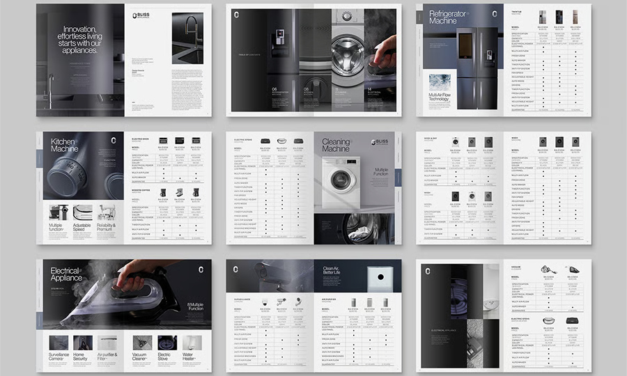 Home Appliance Product Catalog Template Adobe InDesign