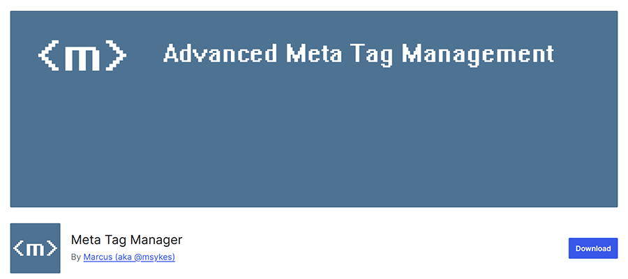 Meta Tag Manager WordPress plugin