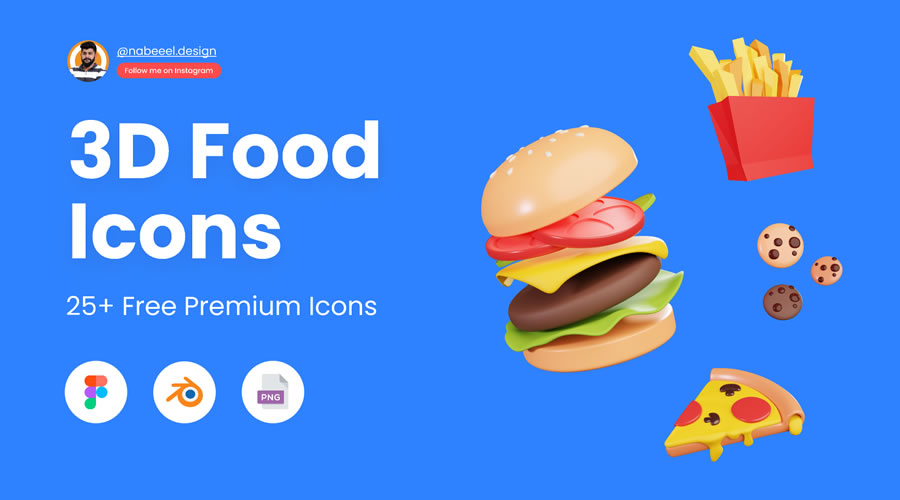 Colorful 3D Food Icon Set Figma