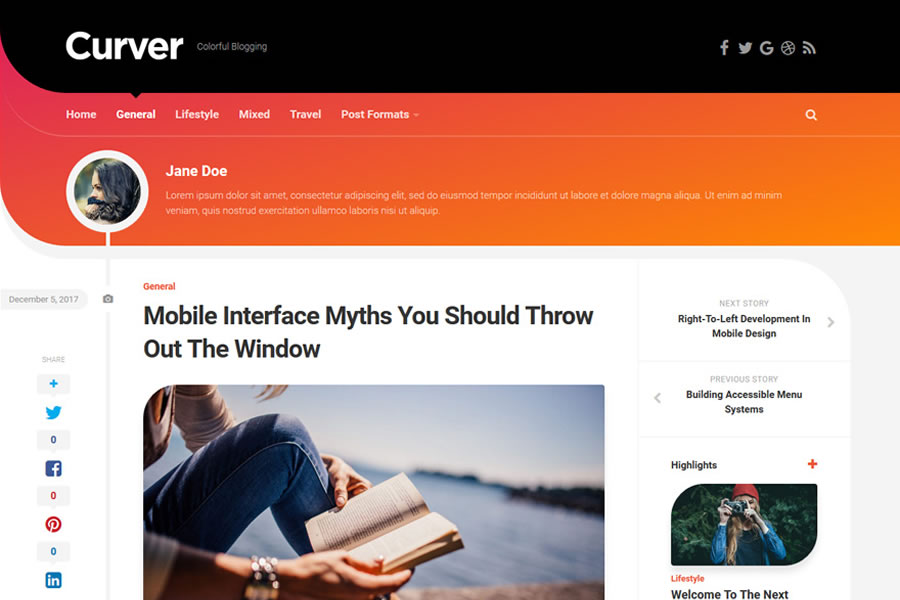  wordpress theme personal blog blogger blogging