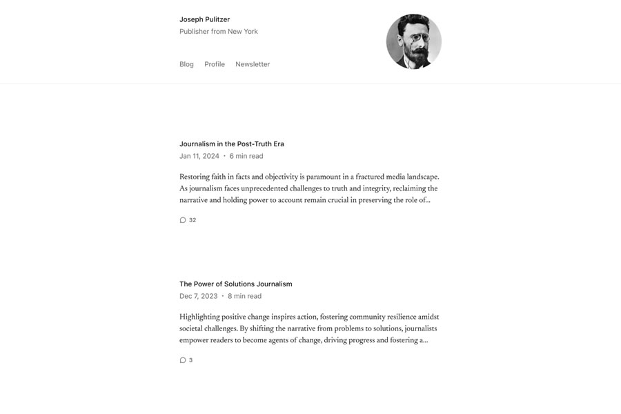 Pulitzer Minimal  wordpress theme personal blog blogger blogging