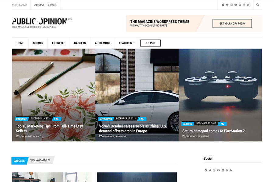 Public Opinion Lite wordpress theme personal blog blogger blogging
