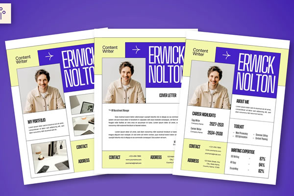 Bold & Modern Resume CV Template Microsoft Word