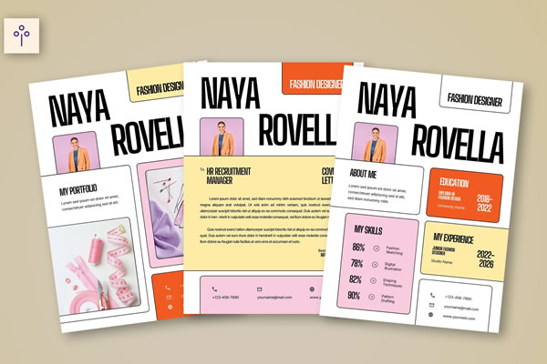 Creative & Colorful Resume CV Template Microsoft Word
