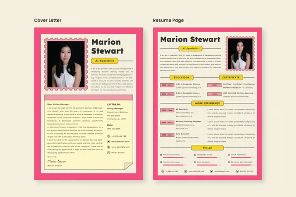 Creative AI Specialist Resume CV Template Microsoft Word