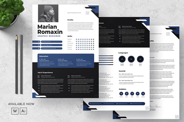Creative Resume CV Template Microsoft Word