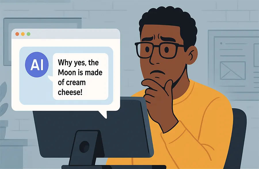 Artificial intelligence provides confident answers, even if they're inaccurate.