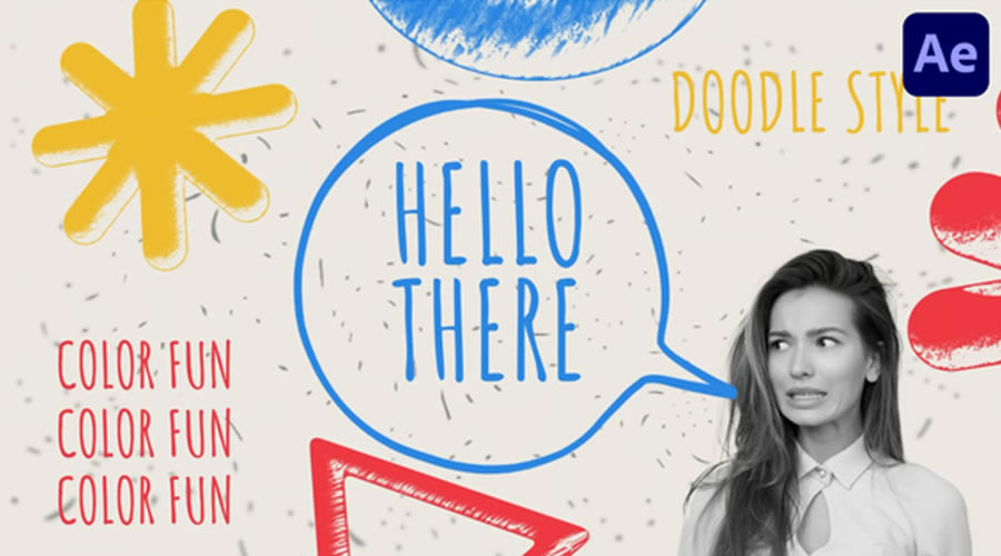 Colorful Sketch Speech Opener After Effects Template