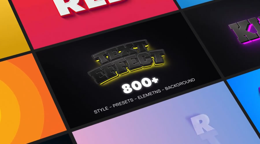 800+ Text Effect Elements Titles After Effects Template