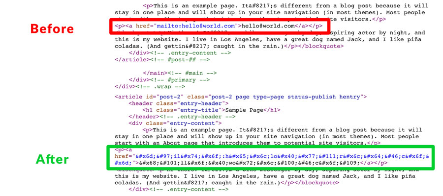 Complemento de WordPress para codificar direcciones de correo electrónico