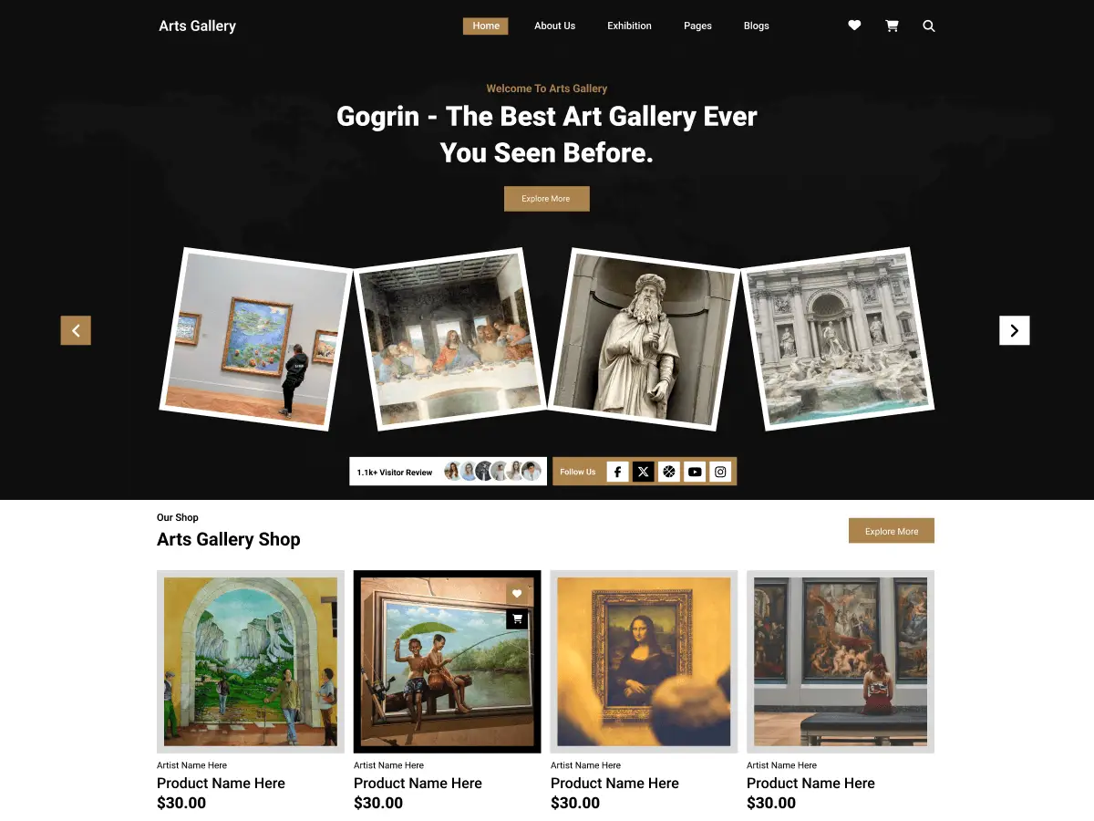 Artist Art Gallery WordPress theme