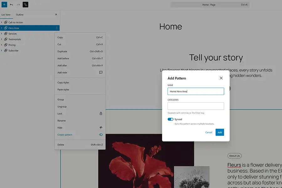 Cree patrones de bloques para preservar su diseño personalizado.
