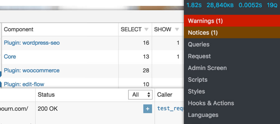Complemento de WordPress para monitoreo de consultas