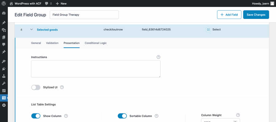 ACF Quick Edit Fields