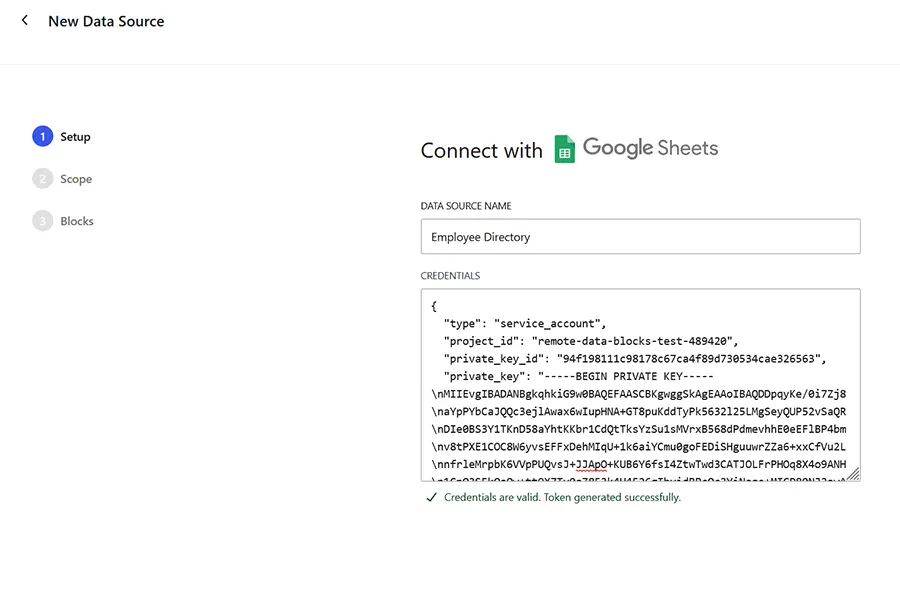 Create a data source with Remote Data Blocks