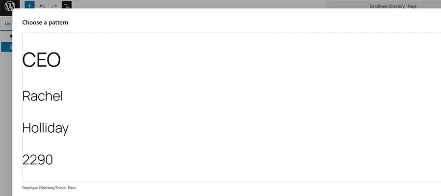 The default pattern used for Remote Data Blocks