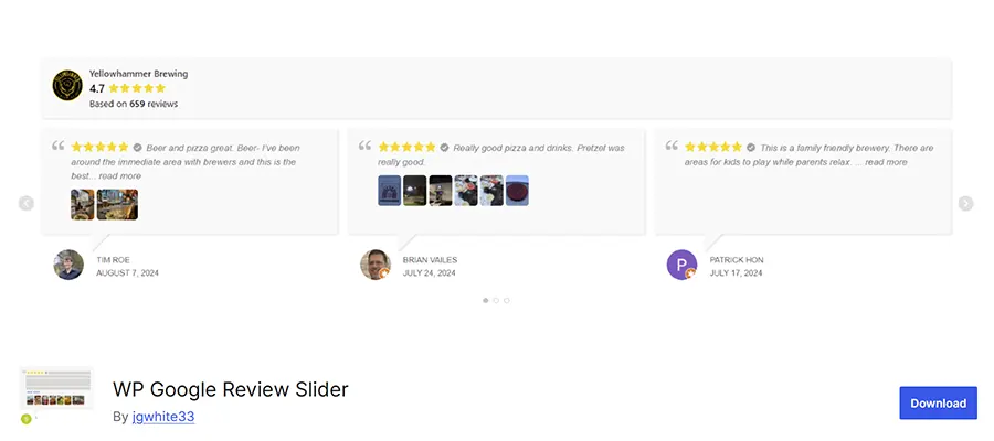 WP Google Review Slider WordPress Plugin